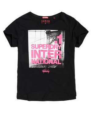 Superdry Brooklyn Boyfriend Női Pólók Fekete | HNQYE4072